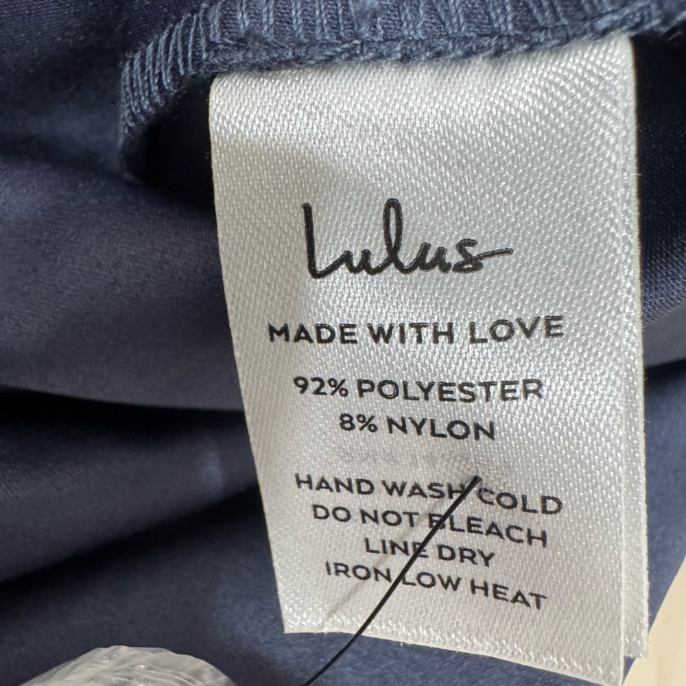 NWT Lulus Autumnal Views Dark Blue Suede Button-Up Tie-Front Midi Dress Women XL - Picture 16 of 16
